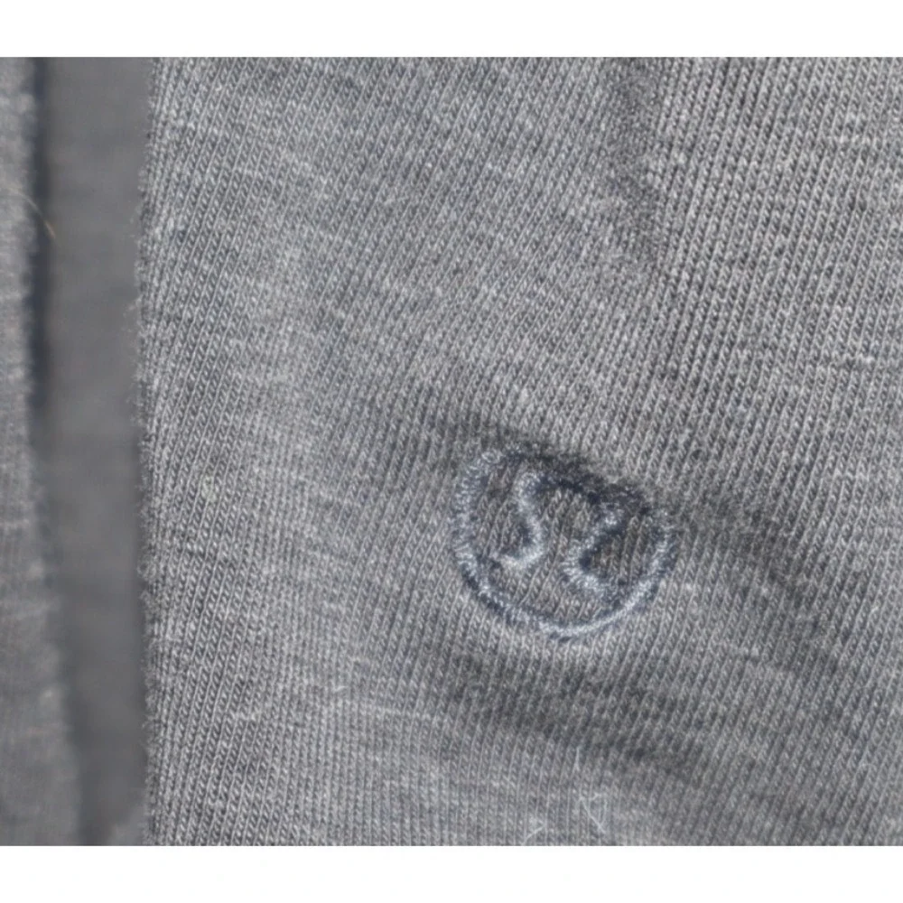 Lululemon Shirt Women 4‎ Faded Black Classic Fit Cotton Long Sleeve Crop Top